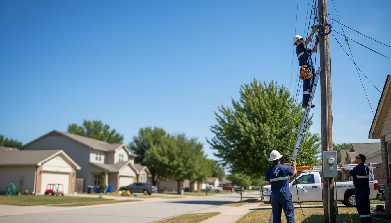 Residential electrician providing installation services in Ottine, TX
